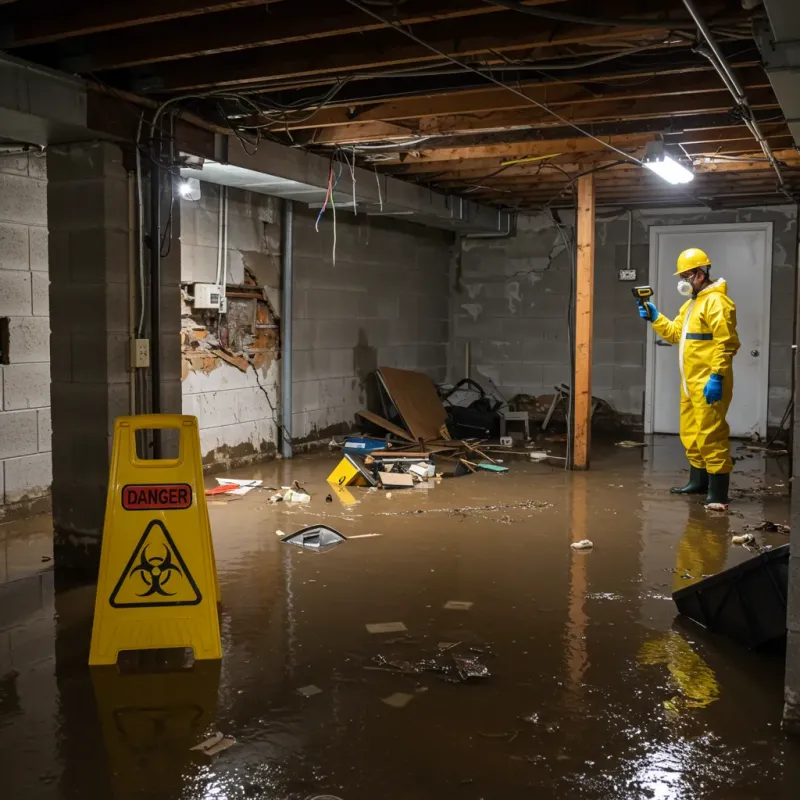 Flooded Basement Electrical Hazard in Newton, NC Property