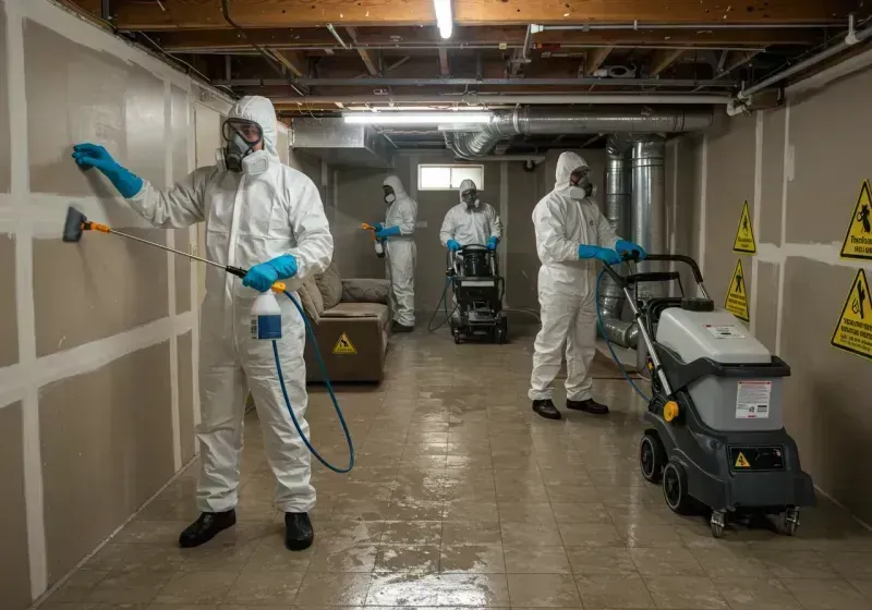 Basement Moisture Removal and Structural Drying process in Newton, NC